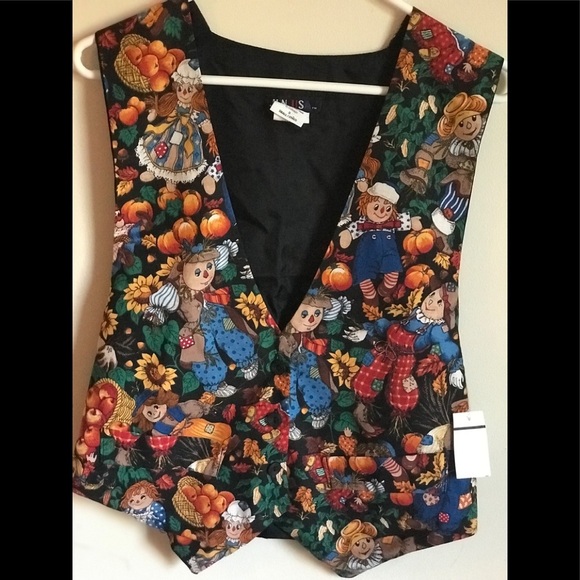 Rare Vintage Raggedy Ann &Andy Harvest Fall Vest - Picture 1 of 7